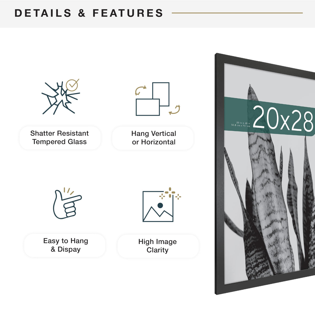 MCS Studio Gallery durable MDF construction supports posters and art prints.