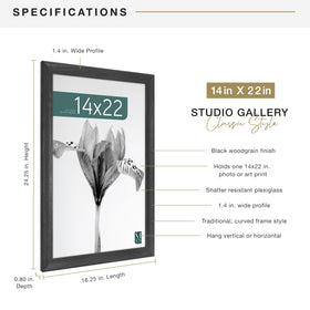 MCS Studio Gallery Classic 14x22 frame back-loading design for easy photo inserts