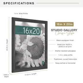 MCS Studio Gallery Classic frame with shatter-resistant plexiglass protects prints while maintaining clear visibility
