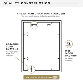 MCS Studio Gallery durable MDF frame with shatter-resistant front protection.