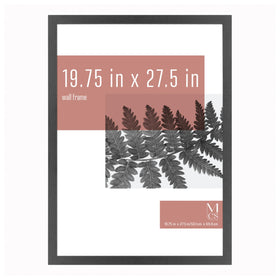 MCS Studio Gallery frame front view with black woodgrain finish for posters