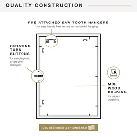 MCS Studio Gallery frame showing a slim one-quarter inch profile on wall.