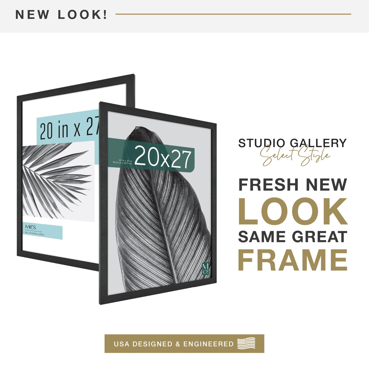 MCS Studio Gallery frame supports vertical and horizontal hanging for wall display.