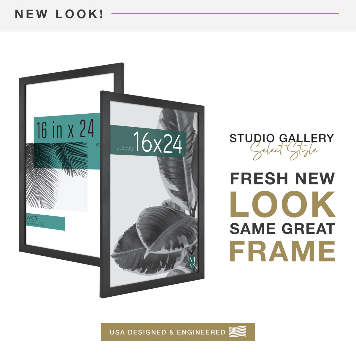 Front plexiglass protection shields posters in the MCS Studio Gallery frame