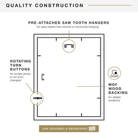 MCS Studio Gallery MDF backboard provides sturdy support