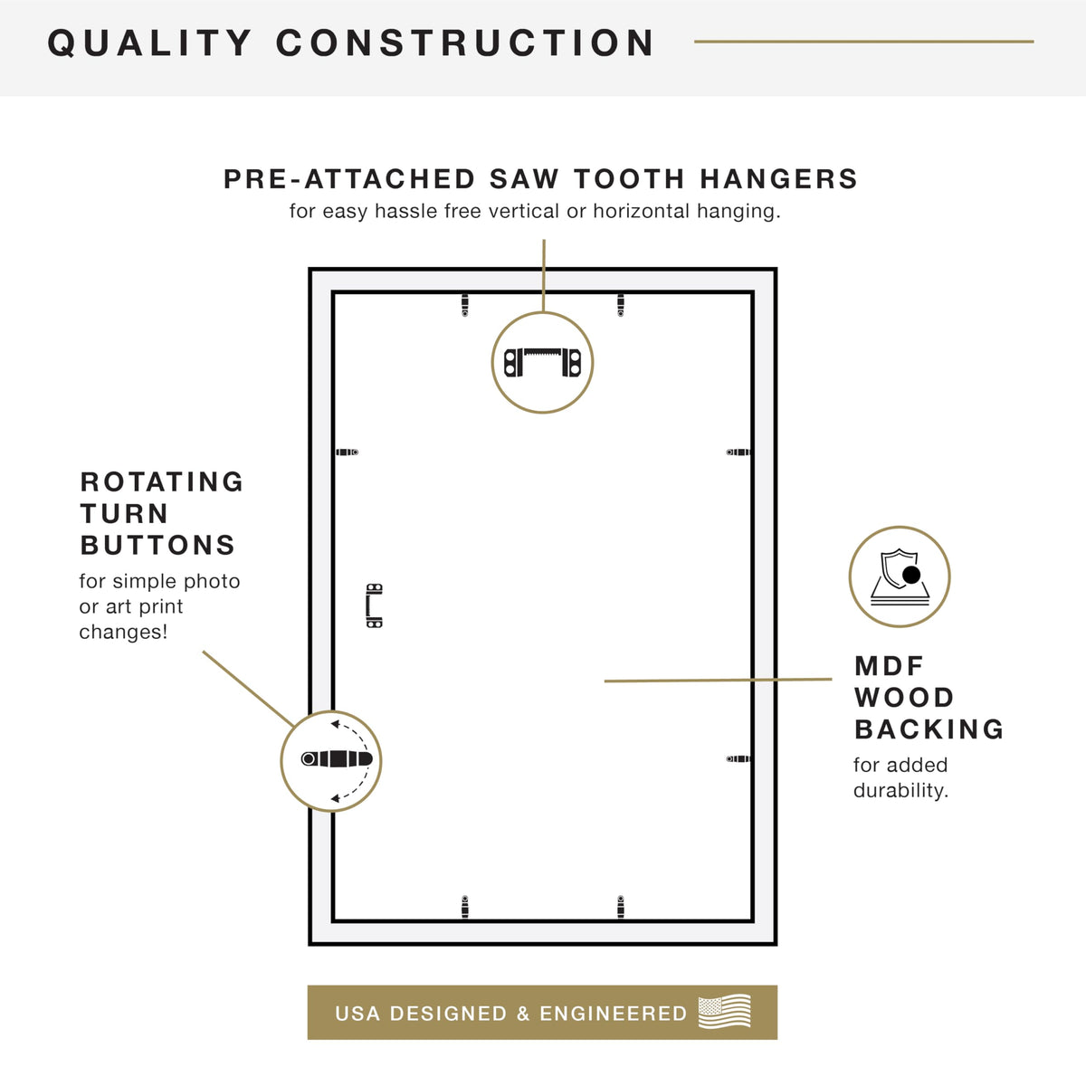 Vertical wall hanging fits tall prints with the MCS frame