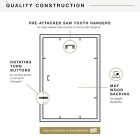 Vertical wall hanging fits tall prints with the MCS frame