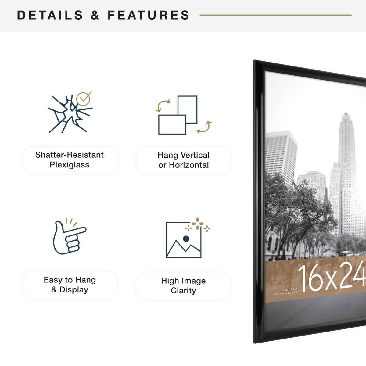 MCS Trendsetter 16x24 frame with artwork showcases vibrant display in living spaces