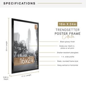 MCS Trendsetter 16x24 frame close-up highlights shatter-resistant front and durable construction