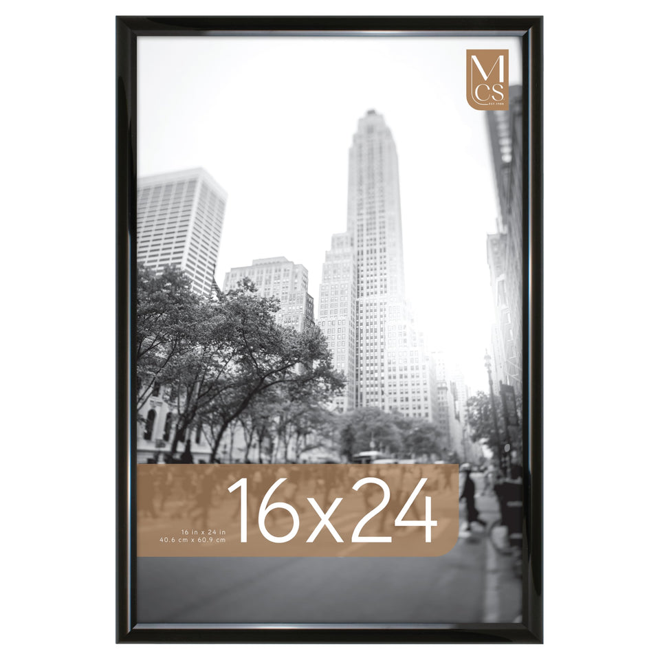 MCS Trendsetter 16x24 frame front view highlights glossy black finish for bold wall displays