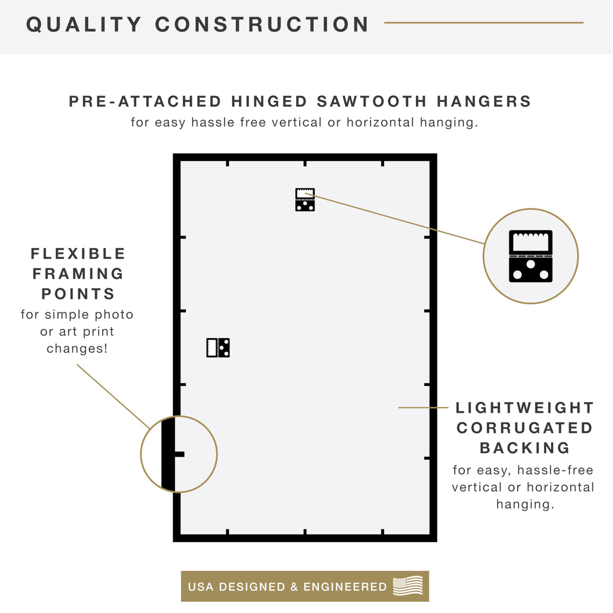 MCS Trendsetter 16x24 frame vertical mount demonstrates flexible wall arrangement