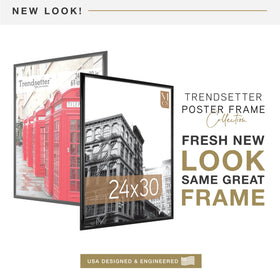 MCS Trendsetter 24x30 poster frame back-loading design enables quick art swaps