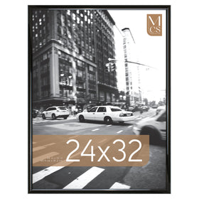 MCS Trendsetter 24x32 frame front view with black high-gloss finish protects posters.