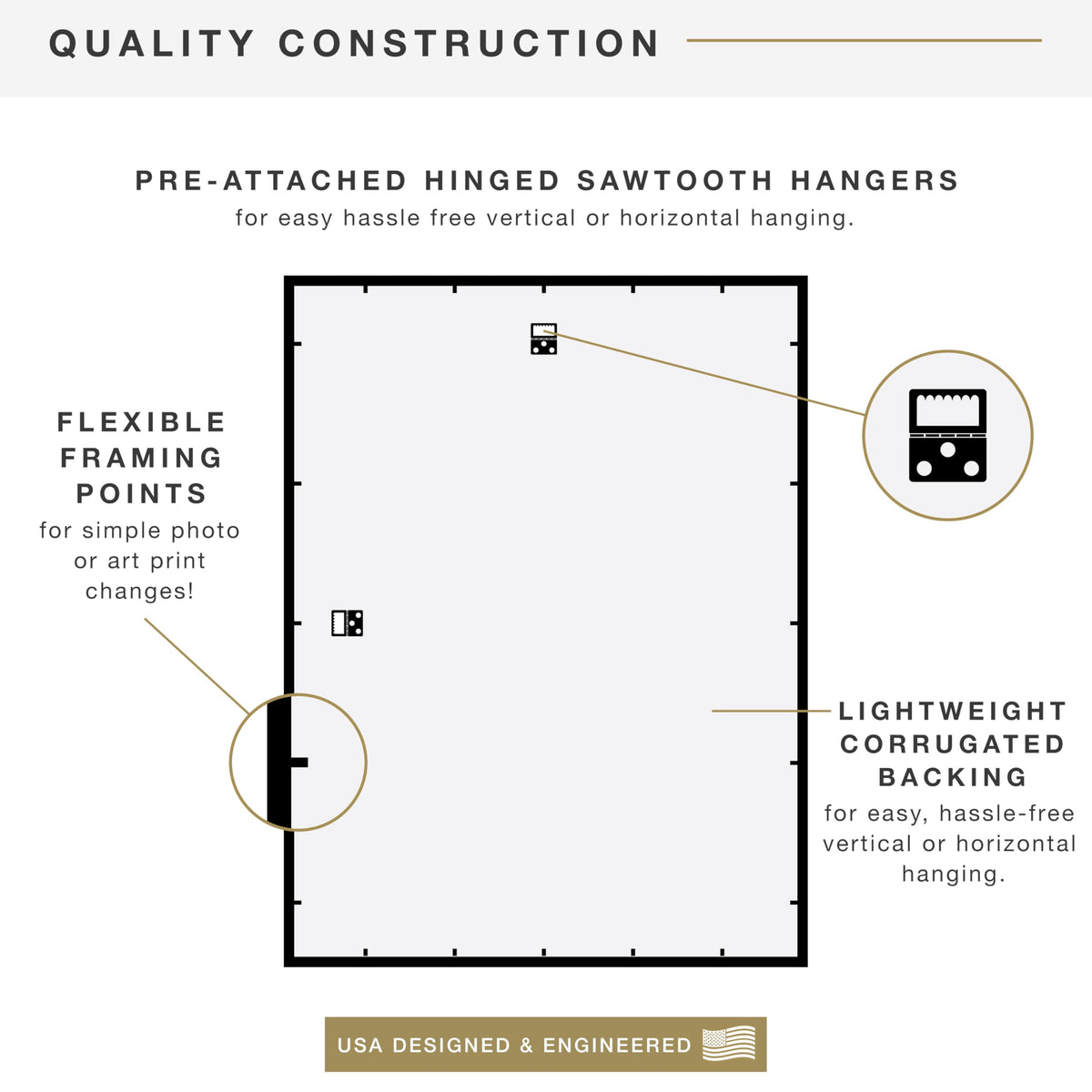 Interior accommodates a 24x32-inch poster or photo.