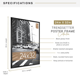 Clear styrene front shields artwork while staying lightweight and shatterproof.