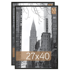 MCS Trendsetter 27x40 frame front view with sleek black high-gloss finish for posters.