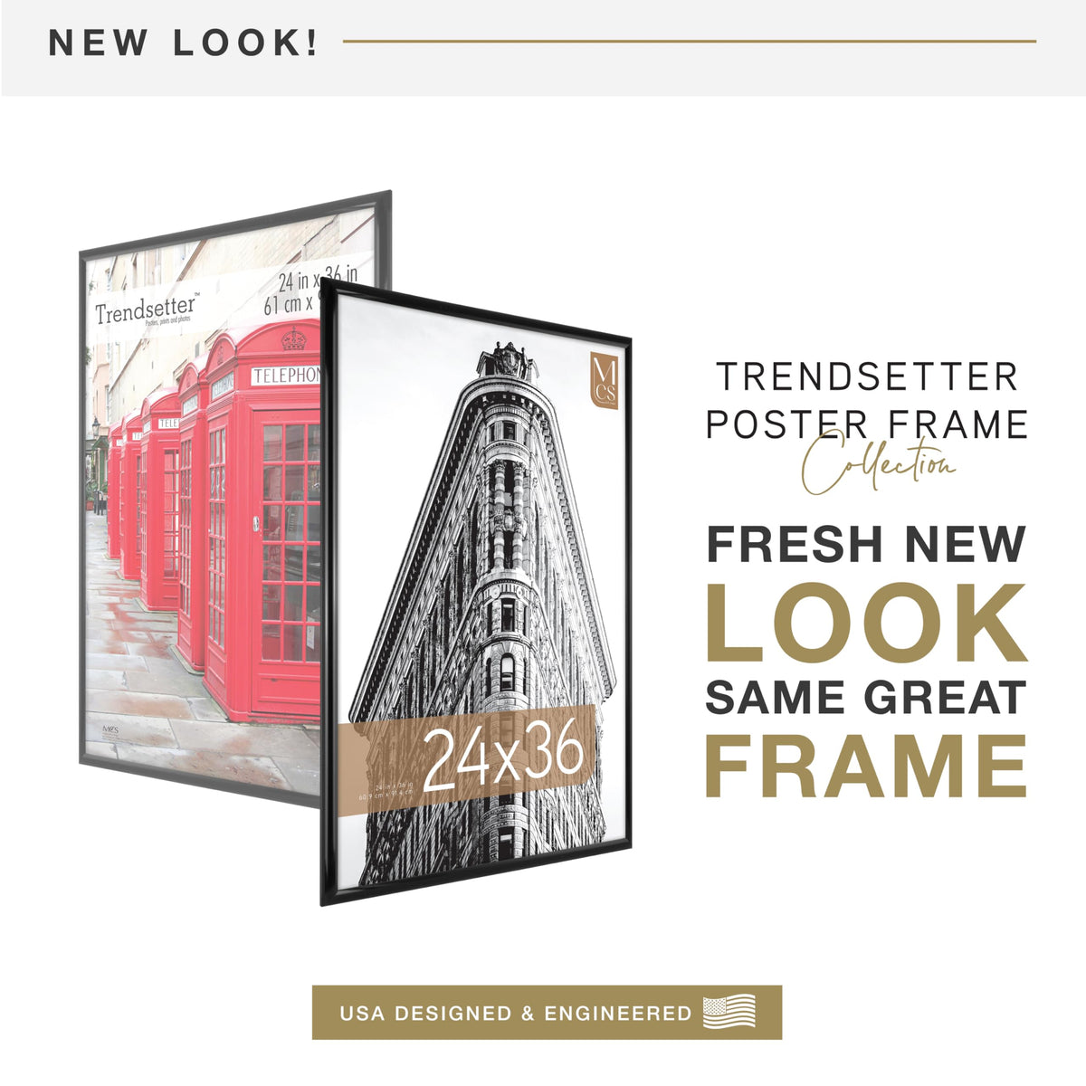 MCS Trendsetter back-loading design simplifies swapping posters without frame removal