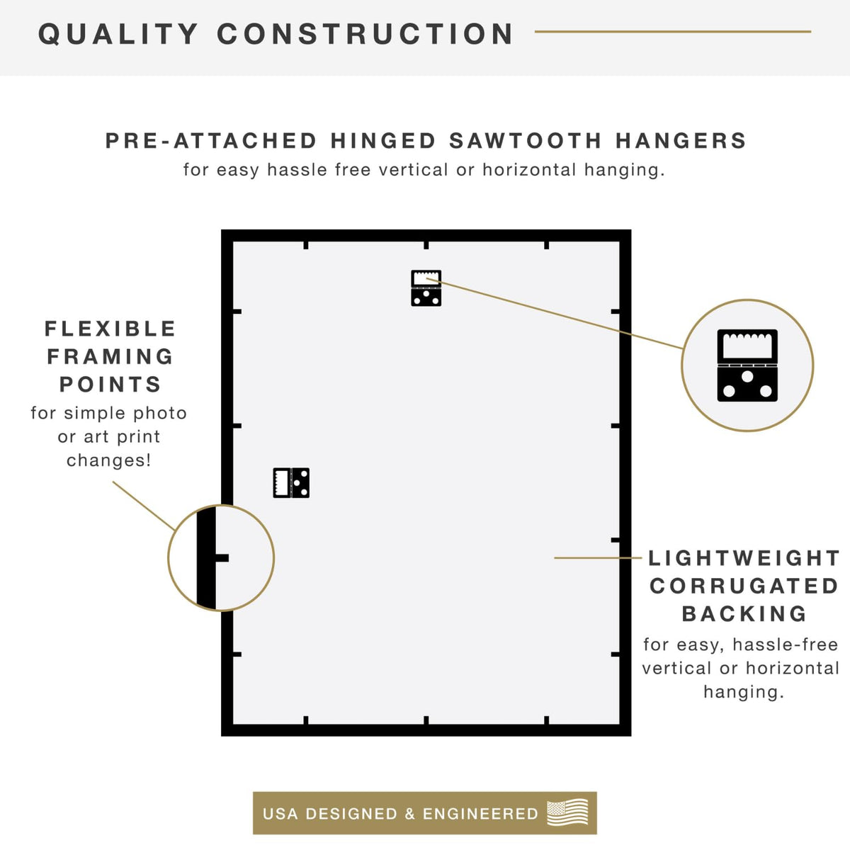 MCS Trendsetter frame black styrene front protects artwork during handling.