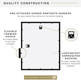 MCS Trendsetter frame black styrene front protects artwork during handling.