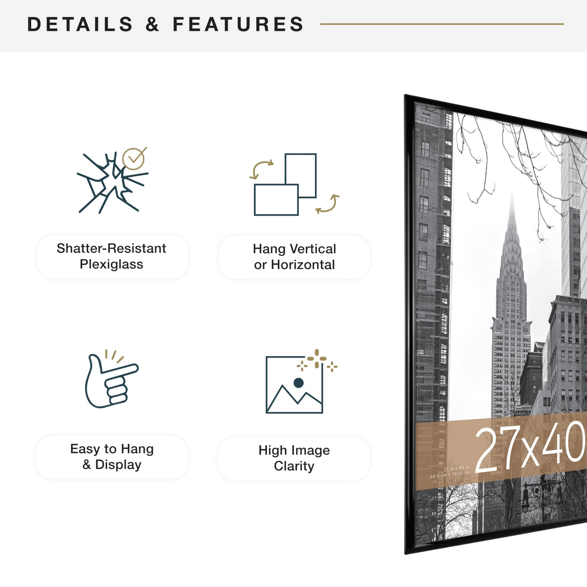 MCS Trendsetter frame displayed vertically with poster insert.