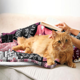Mcurore cat mom blanket on couch as cozy home accessory