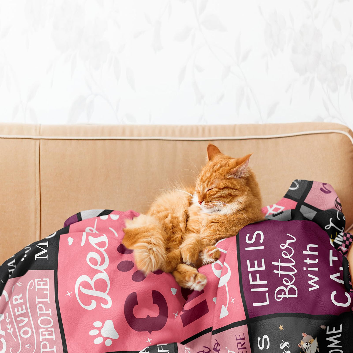 Mcurore cat mom blanket indoor car use for warmth