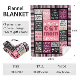 Mcurore cat mom blanket soft material highlighted for warmth