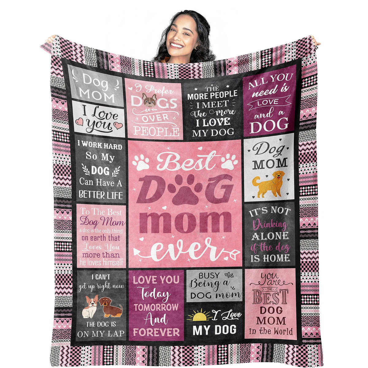 Mcurore dog mom blanket folded neatly, ready for gifting and warmth.