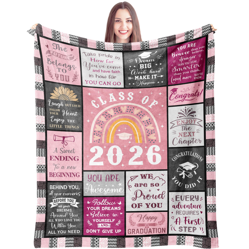 Mcurore Graduation Blanket 60x50 offers cozy warmth for celebrations and photos