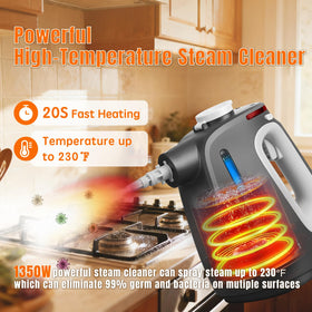 Mdeinu steam cleaner control panel image highlighting quick-start features and safety lock