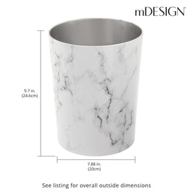 MDesign durable stainless steel trash container resists dents while staying sleek.