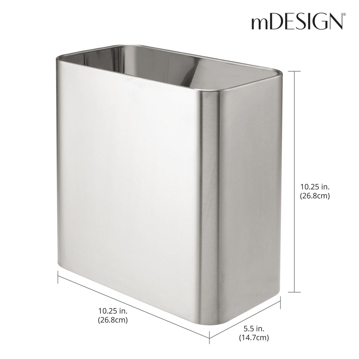mdesign Mirri trash bin in a bathroom scene for modern decor