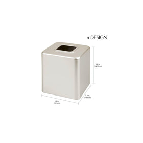 MDesign Unity collection satin tissue box cover elevates nightstands and dressers with style.