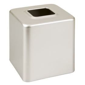 MDesign steel tissue box holder provides a clean, organized look on desks.