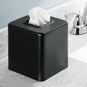 Mdesign tissue box cover for bedroom décor in metal adds durable style.