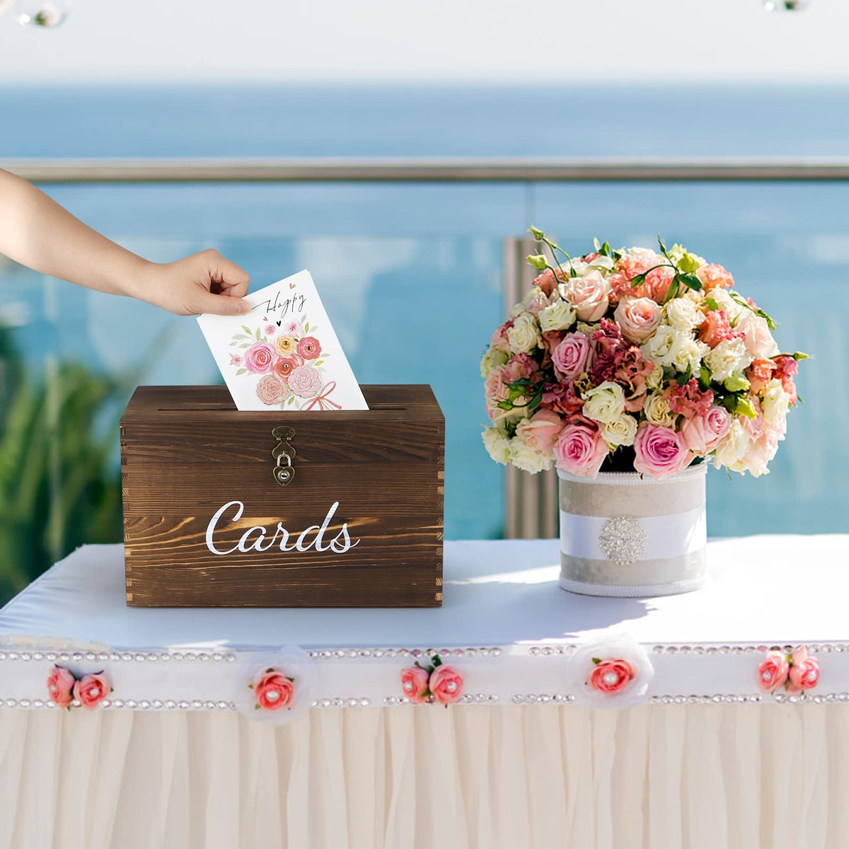 MDLUU wood grain texture emphasizes natural vintage wedding charm