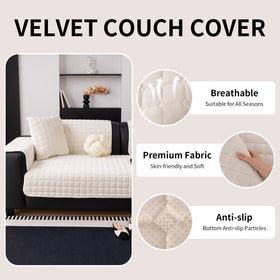 MDSASFD velvet couch cover back anti-slip base for stable fit