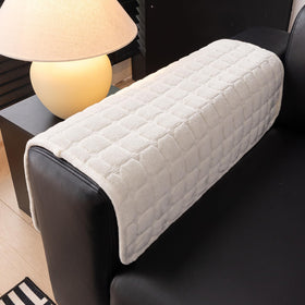 MDSASFD Velvet Couch Cover back view highlights anti-slip backing for stability.