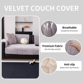 MDSASFD velvet couch cover close-up shows plush fabric for cozy comfort.