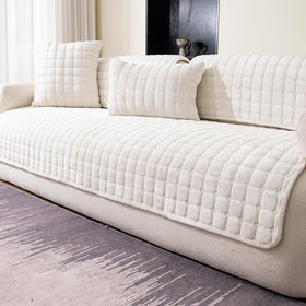 MDSASFD Velvet Couch Cover front quilted pattern protecting sofa with soft texture