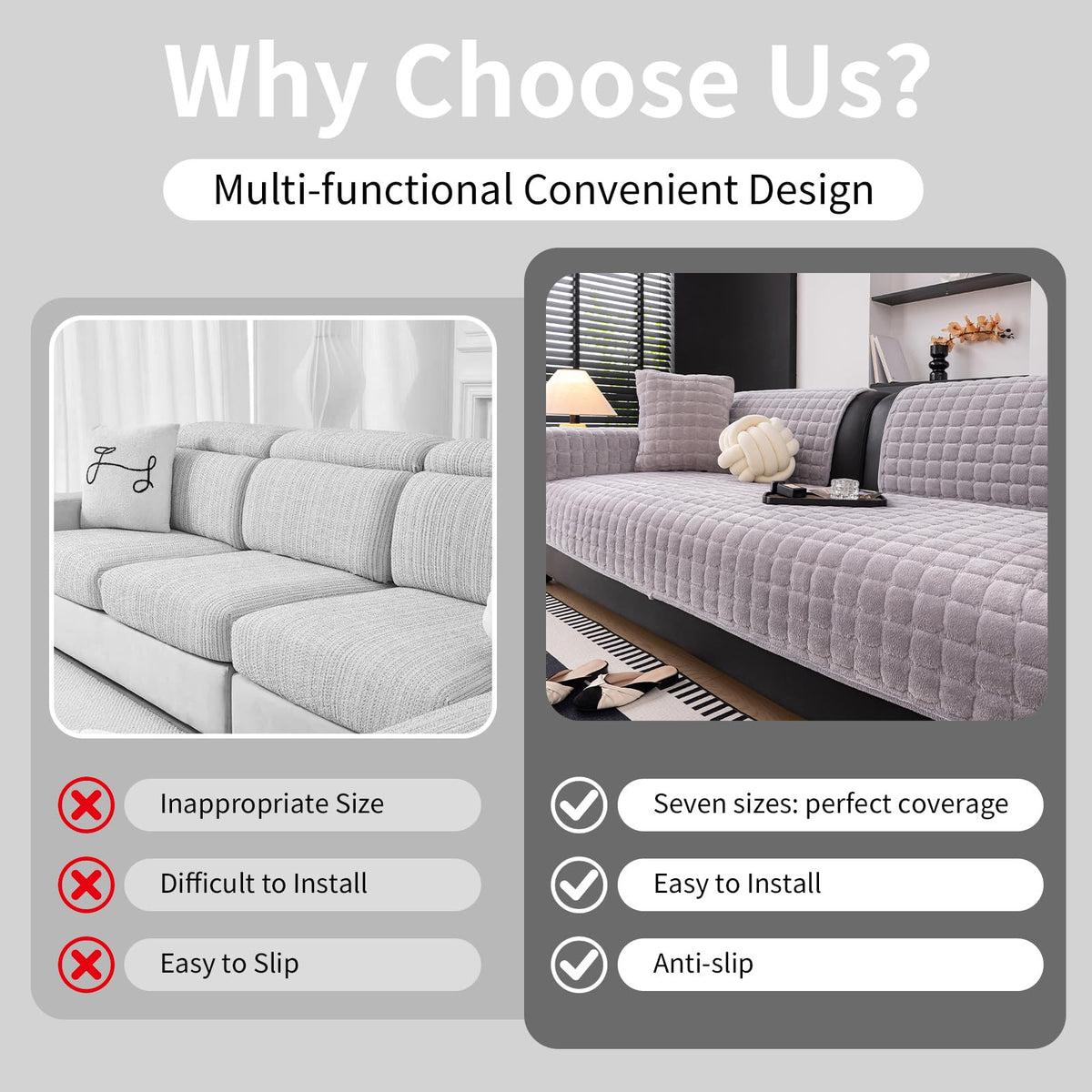 MDSASFD velvet couch cover L-shaped sofa fit showing modular coverage.