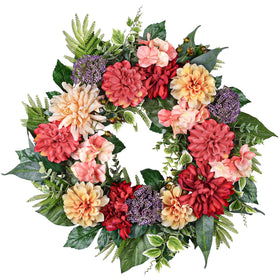 MDSTBN 24-inch spring wreath with hydrangeas brightens the front door