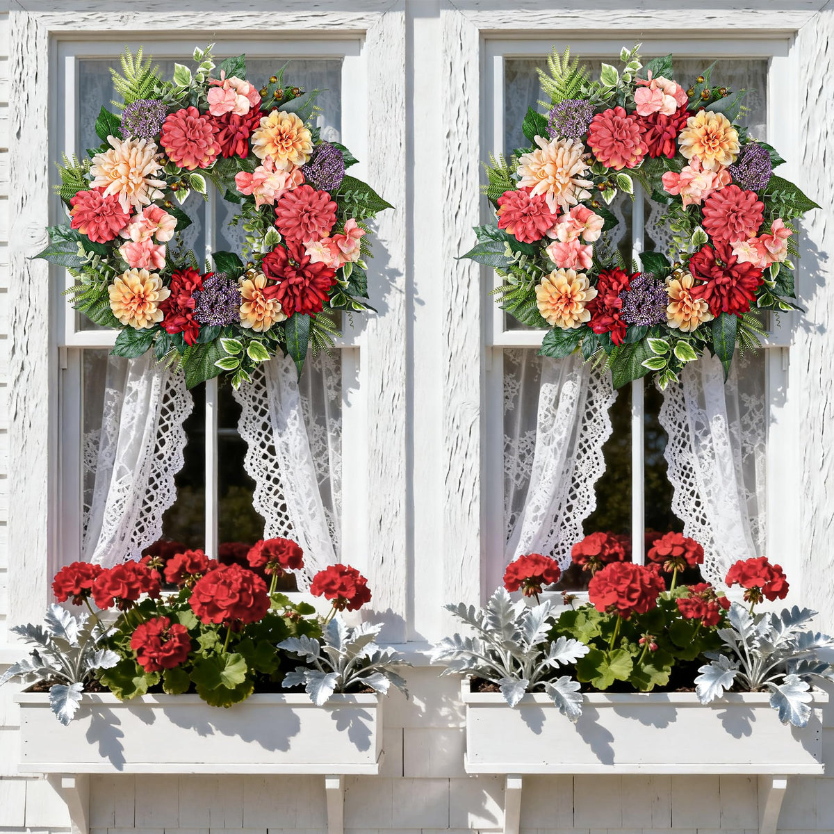 MDSTBN UV resistant wreath suitable for outdoor use in sheltered areas