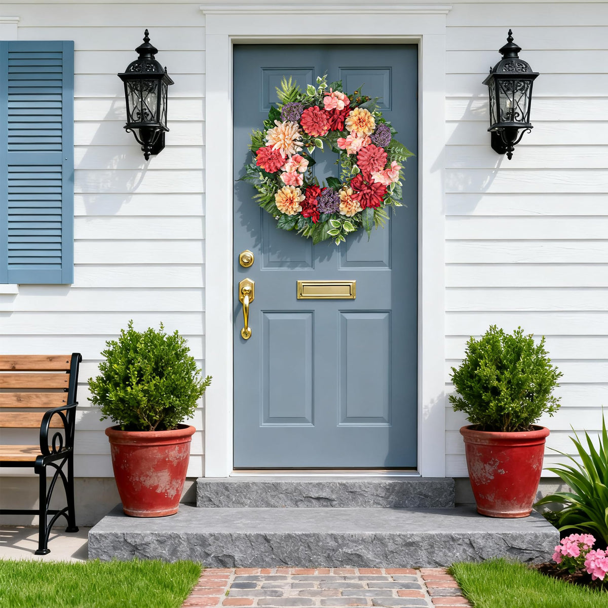 MDSTBN maintenance free wreath offers year round spring appeal