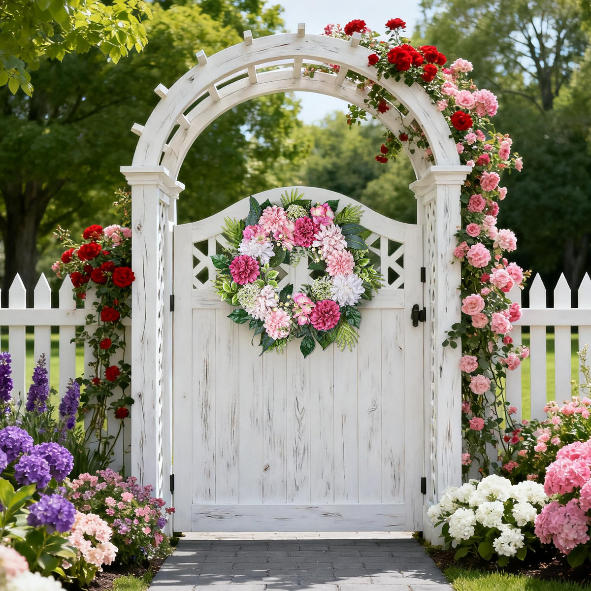 MDSTBN large 24-inch wreath makes a bold statement on porch walls or doors.