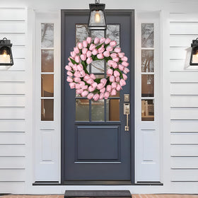 MDSTBN all-seasons tulip wreath perfect for year-round home decor