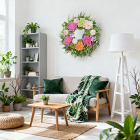 MDSTBN arrival unboxed wreath fluffed to fullness