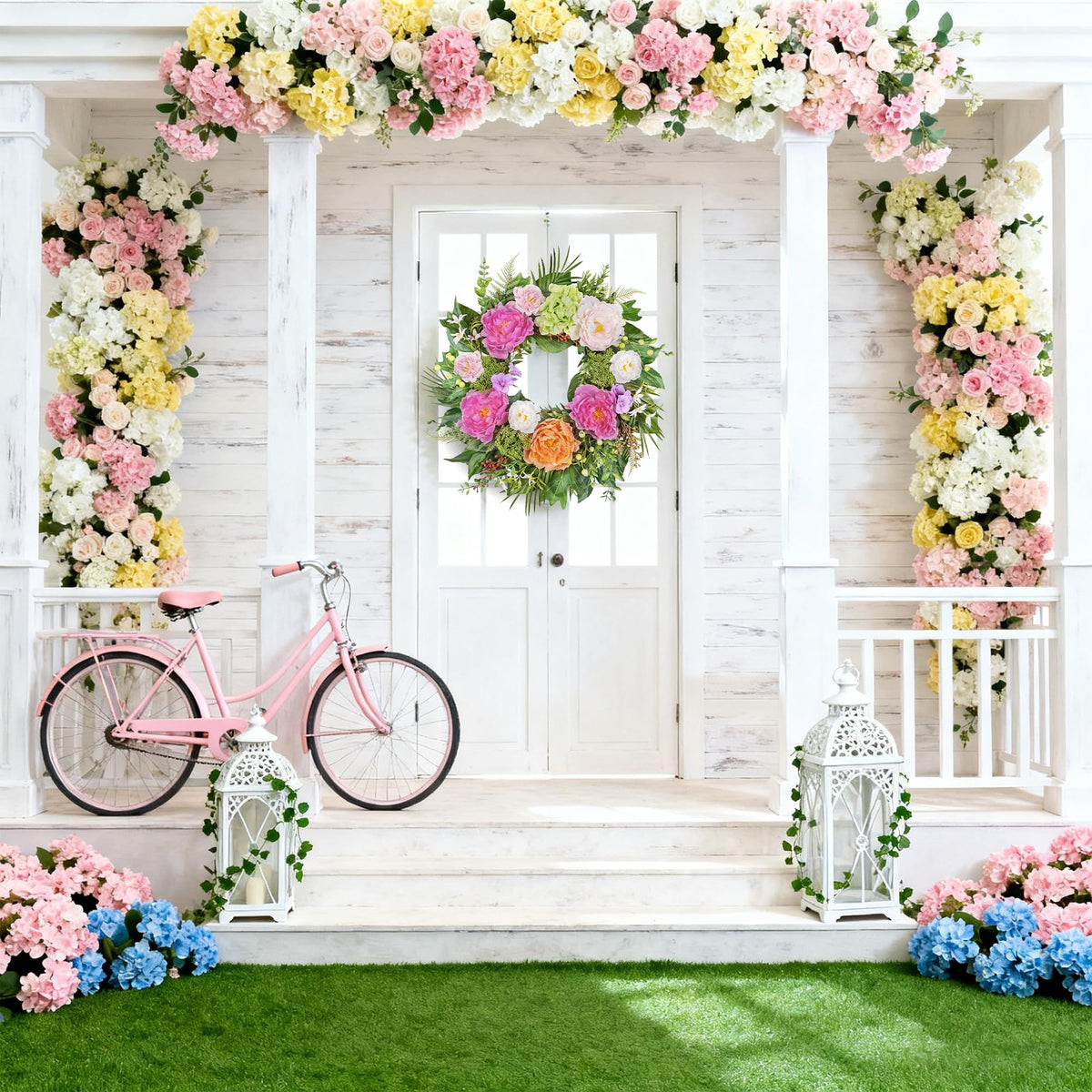 MDSTBN artificial floral wreath for indoor and outdoor use