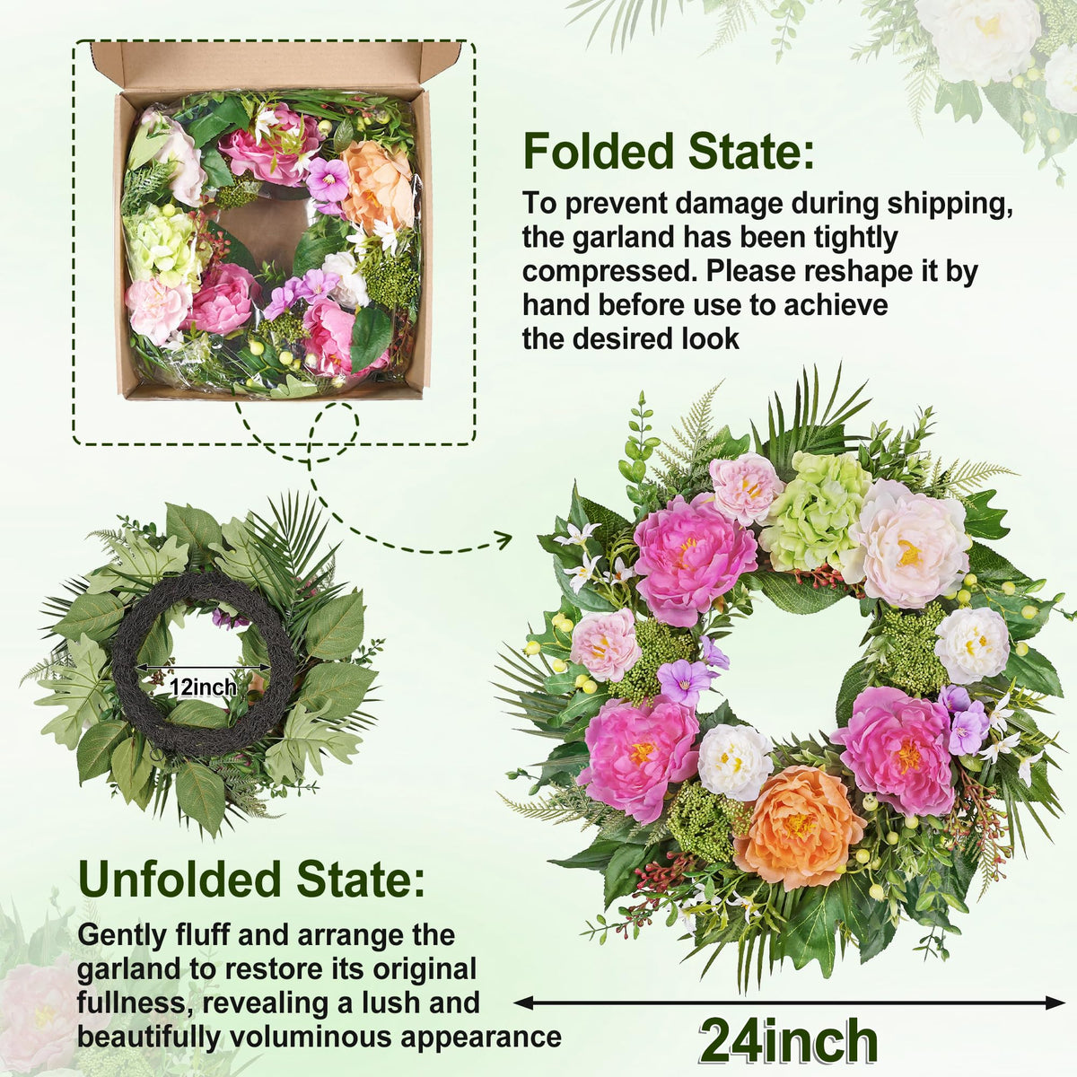MDSTBN wreath styled for farmhouse and entryway decor