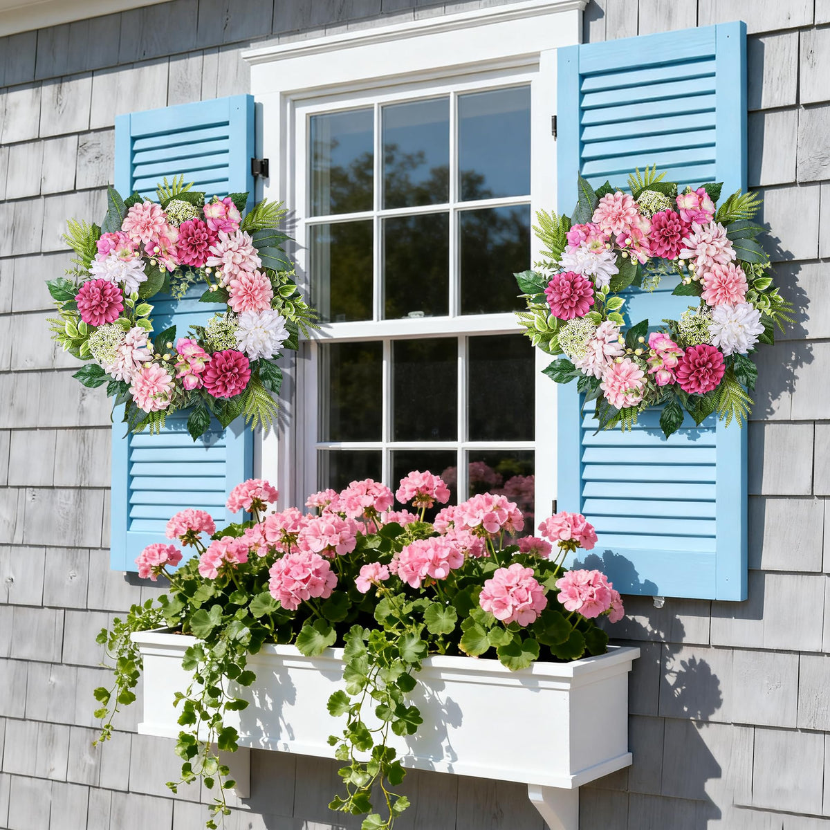 MDSTBN farmhouse-style wreath fits housewarmings or seasonal celebrations.
